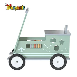 Customize toddlers walker wooden ride on toy car with 4 wheels W16B021