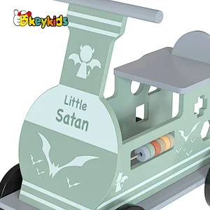 Customize toddlers walker wooden ride on toy car with 4 wheels W16B021