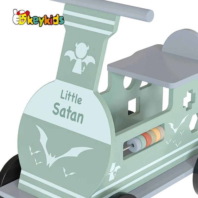 Customize toddlers walker wooden ride on toy car with 4 wheels W16B021